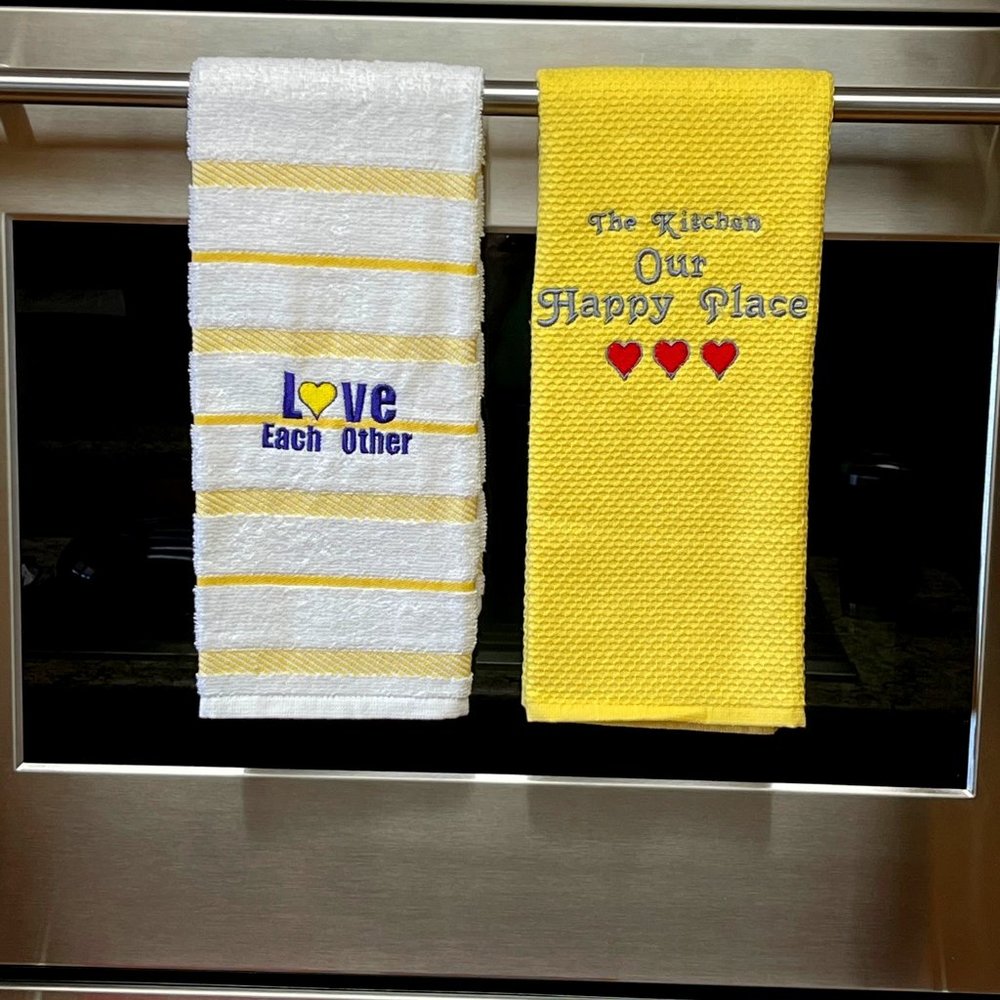 Kitchen Towels Embroidered 2 Pack